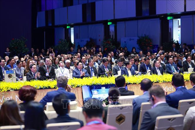Thủ tướng Phạm Minh Chính tham dự Chương trình CEO 500– TEA CONNECT với chủ đề: “Thành phố Hồ Chí Minh: Hướng đến siêu đô thị quốc tế trong kỷ nguyên số”. Ảnh: Dương Giang-TTXVN
