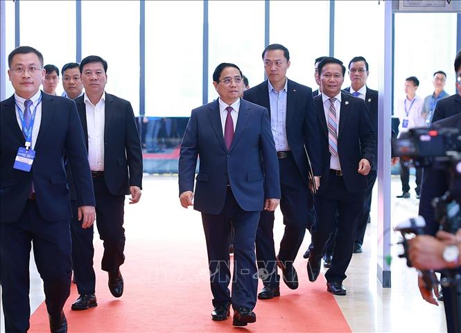 Thủ tướng Phạm Minh Chính tham dự Chương trình CEO 500– TEA CONNECT với chủ đề: “Thành phố Hồ Chí Minh: Hướng đến siêu đô thị quốc tế trong kỷ nguyên số”. Ảnh: Dương Giang-TTXVN
