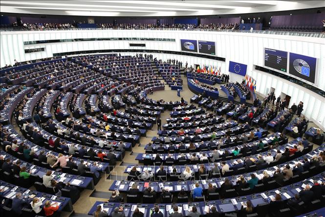 Toàn cảnh một phiên họp Nghị viện châu Âu (EP) ở Strasbourg, Pháp. Ảnh: THX/TTXVN