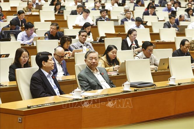 Tổng Bí thư Tô Lâm, Chủ tịch nước Lương Cường dự phiên họp. Ảnh: Doãn Tấn - TTXVN