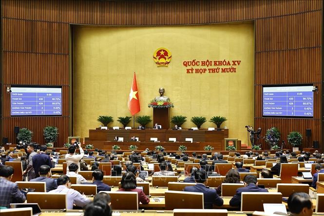 Quốc hội biểu quyết thông qua Luật Dẫn độ. Ảnh: Doãn Tấn - TTXVN