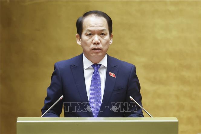 Chủ nhiệm Ủy ban Pháp luật và Tư pháp của Quốc hội Hoàng Thanh Tùng phát biểu. Ảnh: Doãn Tấn - TTXVN