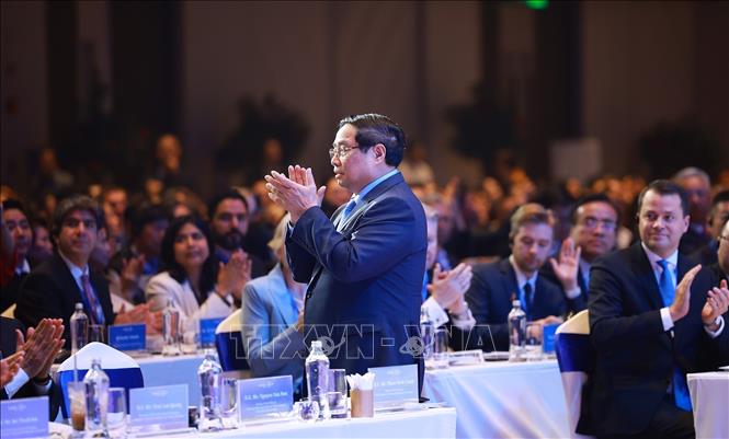 Thủ tướng Phạm Minh Chính tham dự Diễn đàn Kinh tế mùa thu 2025. Ảnh: Dương Giang-TTXVN
