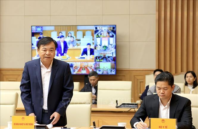 Thứ trưởng Bộ Nông nghiệp và Môi trường Nguyễn Hoàng Hiệp phát biểu. Ảnh: Tuấn Anh - TTXVN