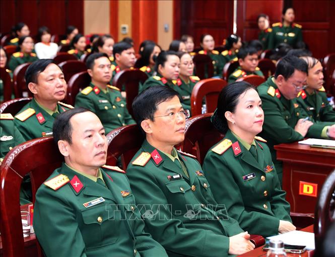 Các đại biểu dự buổi truyền thông hưởng ứng tháng hành động. Ảnh: Trọng Đức - TTXVN