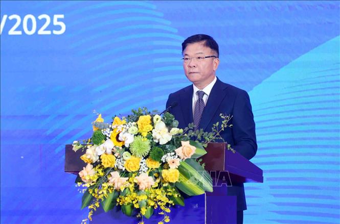 Phó Thủ tướng Lê Thành Long phát biểu. Ảnh: Phạm Kiên - TTXVN