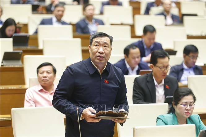 Đại biểu Quốc hội tỉnh Vĩnh Long Thạch Phước Bình phát biểu. Ảnh: Doãn Tấn - TTXVN