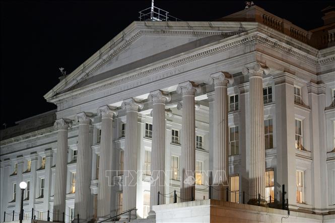 Trụ sở Bộ Tài chính Mỹ tại Washington D.C. Ảnh: THX/TTXVN