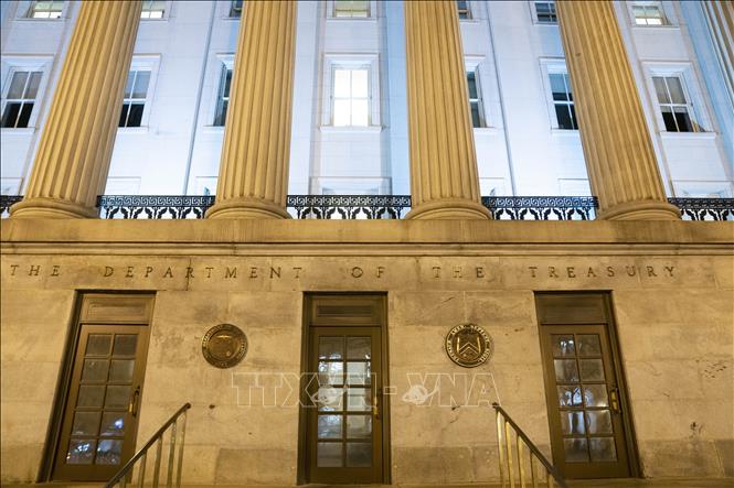 Trụ sở Bộ Tài chính Mỹ tại Washington D.C. Ảnh: THX/TTXVN