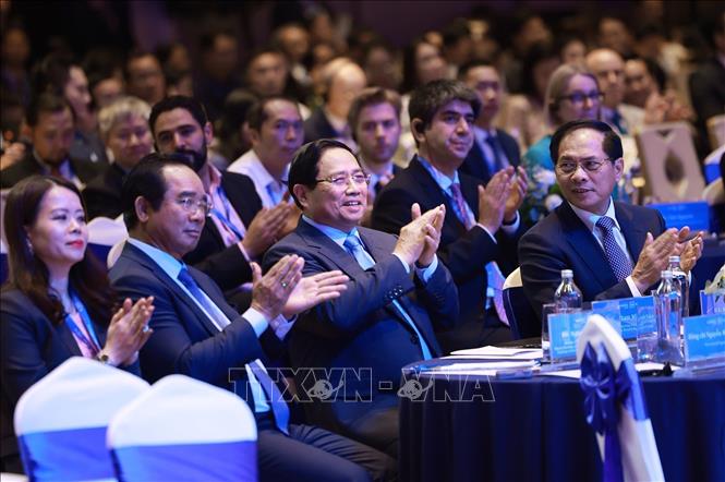 Thủ tướng Phạm Minh Chính tham dự Phiên đối thoại về khoa học, công nghệ. Ảnh: Dương Giang-TTXVN 