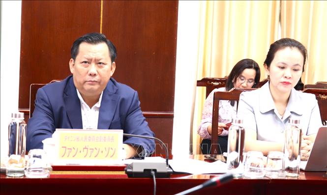 Ông Huỳnh Văn Sơn -Phó Chủ tịch UBND tỉnh Tây Ninh, phát biểu tại buổi làm việc. Ảnh: Thanh Bình -TTXVN