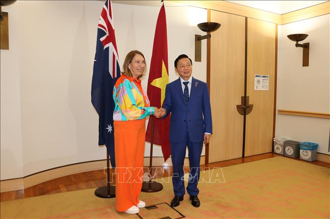 Phó Thủ tướng Trần Hồng Hà và Chủ tịch Thượng viện Australia Sue Lines . Ảnh: Thanh Tú – PV TTXVN tại Australia