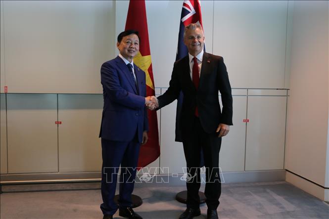 Phó Thủ tướng Trần Hồng Hà và Đồng Bộ trưởng Ngoại giao Australia Matt Thistlethwaite. Ảnh: Thanh Tú – PV TTXVN tại Australia
