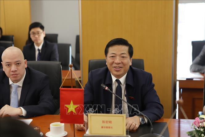 Bộ trưởng Bộ Xây dựng Việt Nam Trần Hồng Minh phát biểu. Ảnh: Diệp Anh - TTXVN