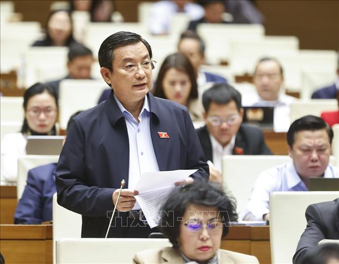 Đại biểu Quốc hội TP Hồ Chí Minh Phạm Trọng Nhân phát biểu. Ảnh: Doãn Tấn - TTXVN