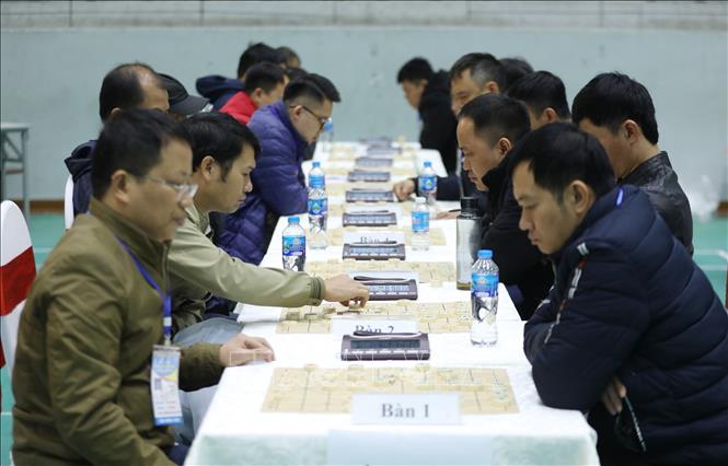 Các kỳ thủ thi đấu nội dung cờ tướng nam trong ngày khai mạc Giải Cờ vua, Cờ tướng tại Đại hội Thể dục Thể thao tỉnh Lạng Sơn lần thứ 10, năm 2026. Ảnh: Anh Tuấn – TTXVN