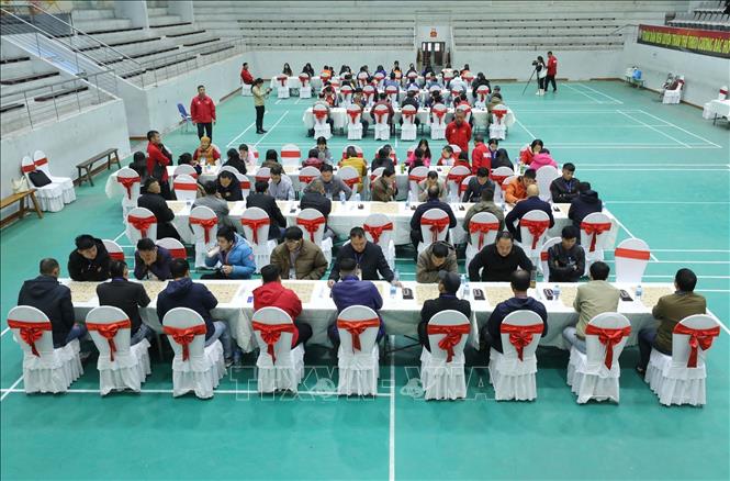 112 kỳ thủ tham gia thi đấu trong ngày khai mạc Giải Cờ vua, Cờ tướng. Ảnh: Anh Tuấn – TTXVN