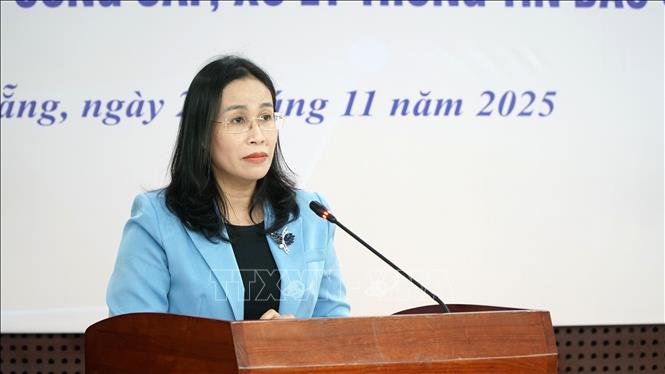 Bà Nguyễn Thị Anh Thi, Phó Chủ tịch UBND thành phố Đà Nẵng, phát biểu tại Hội nghị. Ảnh: Quốc Dũng - TTXVN