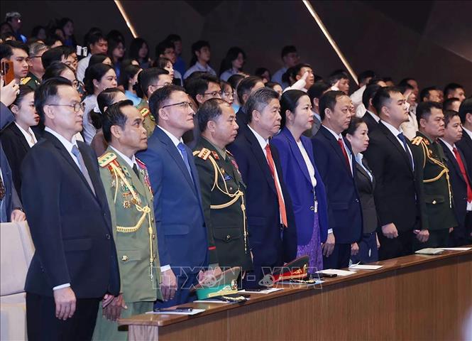 Các đại biểu dự Lễ kỷ niệm 50 năm Quốc khánh nước Cộng hòa Dân chủ Nhân dân Lào (2/12/1975-2/12/2025) và 105 Ngày sinh Chủ tịch Kaysone Phonvihane. Ảnh: Lâm Khánh – TTXVN