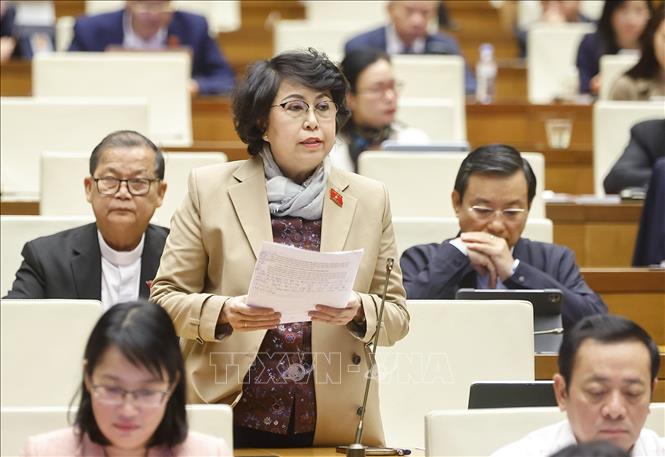 Đại biểu Quốc hội TP Hồ Chí Minh Tô Thị Bích Châu phát biểu. Ảnh: Doãn Tấn - TTXVN