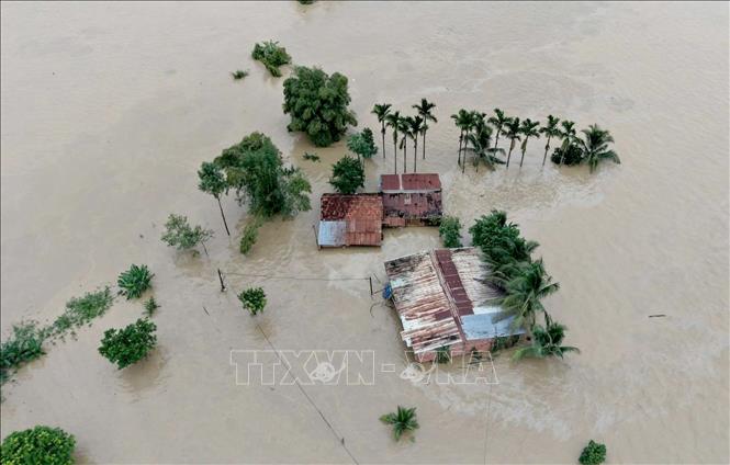 Nam Đà và nhiều xã ven sông Krông Nô, tỉnh Lâm Đồng vừa trải qua trận lũ lịch sử. Ảnh: TTXVN phát