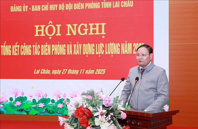 Bí thư Tỉnh ủy tỉnh Lai Châu Lê Minh Ngân phát biểu chỉ đạo. Ảnh: Quý Trung – TTXVN