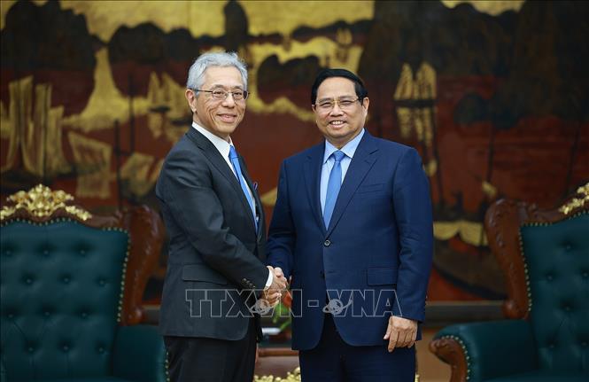 Thủ tướng Phạm Minh Chính tiếp ông Kenichi Hori, Chủ tịch kiêm Giám đốc điều hành Tập đoàn Mitsui. Ảnh: Dương Giang-TTXVN 