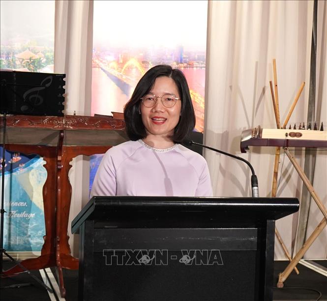 Bà Trần Thị Thanh Mỹ - Phó Tổng Lãnh sự Việt Nam tại Sydney, Trưởng Thương vụ Việt Nam tại Australia - phát biểu tại sự kiện. Ảnh: Lê Đạt - PV TTXVN tại Australia