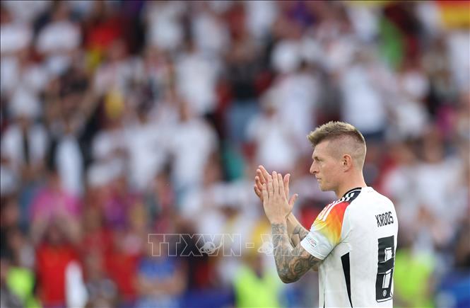 (Tư liệu) Cầu thủ Toni Kroos trong trận đấu tại vòng chung kết Giải vô địch bóng đá châu Âu (EURO) 2024 giữa Đức và Tây Ban Nha ở Stuttgart, Đức, ngày 5/7/2024. Ảnh: THX/TTXVN