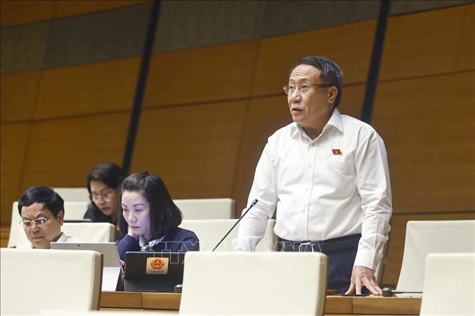 Đại biểu Quốc hội tỉnh Quảng Trị Hà Sỹ Đồng phát biểu. Ảnh: Doãn Tấn - TTXVN