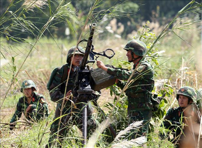 Tình huống diễn tập. Ảnh: Duy Khương - TTXVN