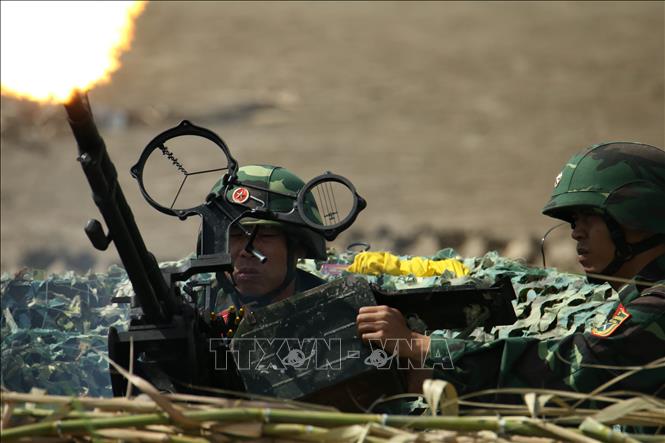 Tình huống diễn tập. Ảnh: Duy Khương - TTXVN 