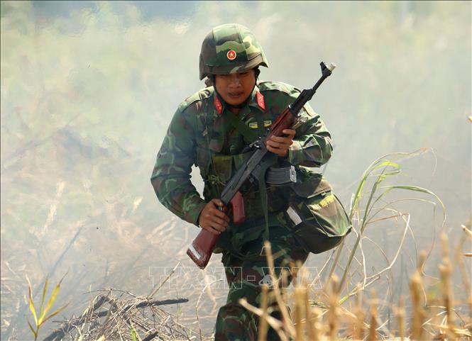 Tình huống diễn tập. Ảnh: Duy Khương - TTXVN