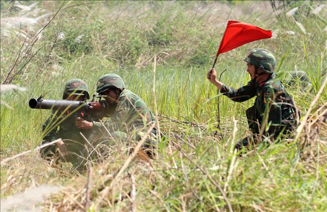Tình huống diễn tập. Ảnh: Duy Khương - TTXVN