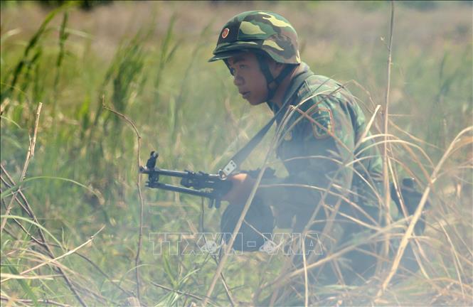 Tình huống diễn tập. Ảnh: Duy Khương - TTXVN