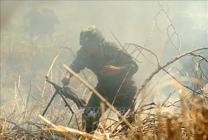 Tình huống diễn tập. Ảnh: Duy Khương - TTXVN