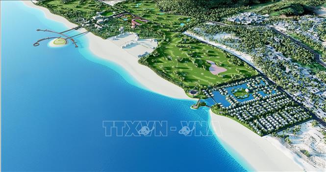 Phối cảnh dự án Khu du lịch Cát Tiến. Ảnh: TTXVN phát
