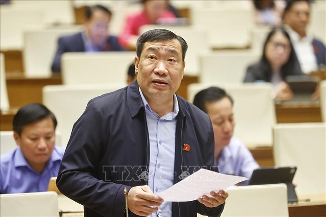 Đại biểu Quốc hội tỉnh Vĩnh Long Thạch Phước Bình phát biểu. Ảnh: Doãn Tấn - TTXVN