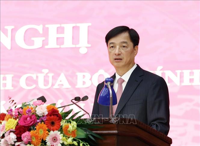 Đồng chí Nguyễn Duy Ngọc, Ủy viên Bộ Chính trị, Bí thư Thành ủy Hà Nội phát biểu tại hội nghị. Ảnh: An Đăng - TTXVN
