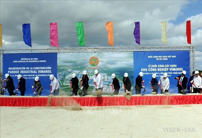  ViMariel S.A - chi nhánh của tập đoàn Viglacera tại Cuba khởi công Khu công nghiệp đầu tiên tại Đặc khu phát triển Mariel (Cuba, 28/11/2018). Ảnh: Lê Vũ Hà-TTXVN