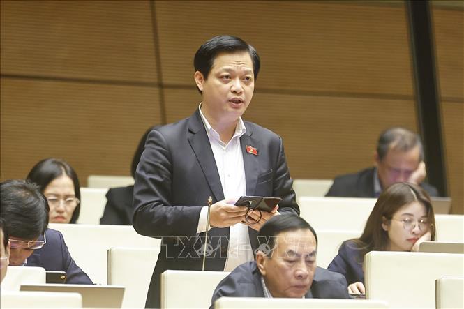 Đại biểu Quốc hội TP Huế Nguyễn Hải Nam phát biểu. Ảnh: Doãn Tấn - TTXVN