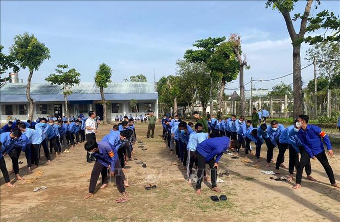 Học viên cai nghiện tham gia trò chơi dân gian
Ảnh: TTXVN phát