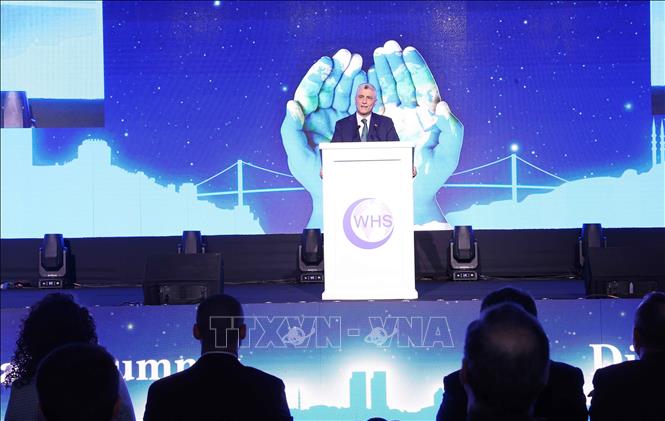 Bộ trưởng Thương mại Thổ Nhĩ Kỳ Omer Bolat phát biểu. Ảnh: Văn Điệp - TTXVN