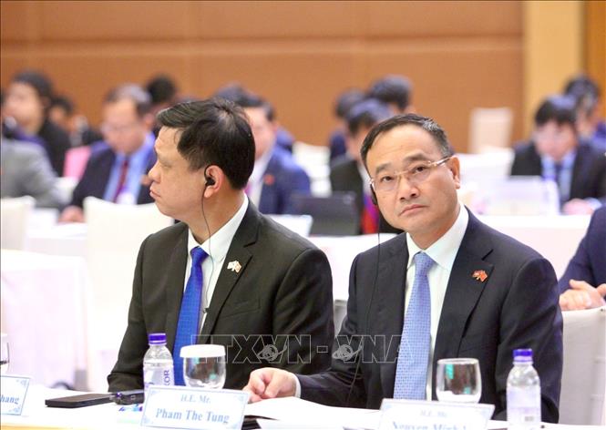 Các đại biểu đoàn Việt Nam tham dự Hội nghị Hợp tác và Phát triển các tỉnh biên giới Việt Nam-Campuchia lần thứ 13. Ảnh: Quang Anh – PV TTXVN tại Campuchia. 