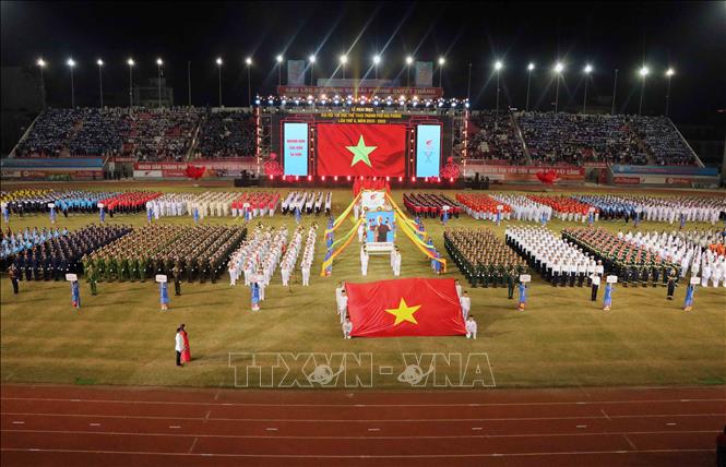 Toàn cảnh lễ khai mạc Đại hội Thể dục thể thao thành phố lần thứ X. Ảnh: Hoàng Ngọc - TTXVN 