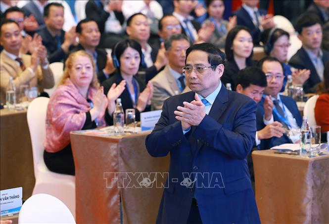 Thủ tướng Phạm Minh Chính dự Diễn đàn Logistics Việt Nam năm 2025. Ảnh: Dương Giang-TTXVN
