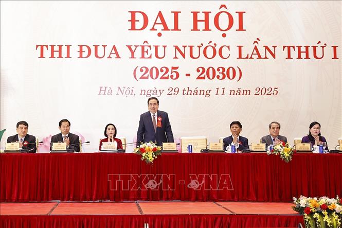 Chủ tịch Quốc hội Trần Thanh Mẫn và đại biểu dự Đại hội. Ảnh: Doãn Tấn - TTXVN