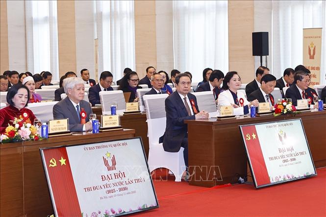 Chủ tịch Quốc hội Trần Thanh Mẫn và đại biểu dự Đại hội. Ảnh: Doãn Tấn - TTXVN
