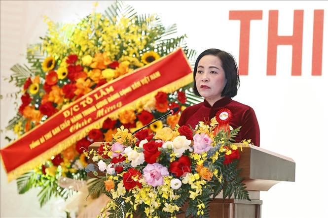 Phó Chủ tịch Quốc hội Nguyễn Thị Thanh, Chủ tịch Hội đồng Thi đua - Khen thưởng của Ủy ban Thường vụ Quốc hội phát biểu khai mạc Đại hội. Ảnh: Doãn Tấn - TTXVN