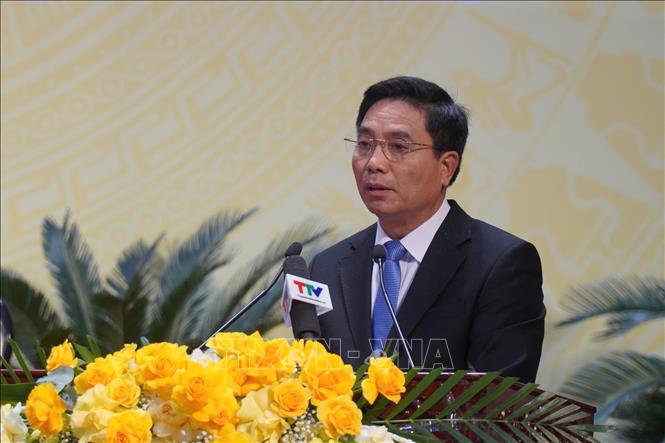 Đồng chí Nguyễn Doãn Anh, Bí Thư Tỉnh ủy Thanh Hóa phát biểu tại chỉ đạo tại Đại hội. Ảnh: TTXVN phát